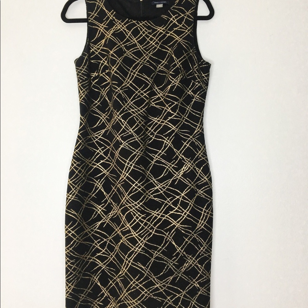 Black dress with gold design